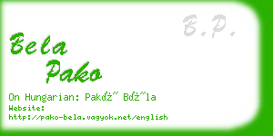 bela pako business card